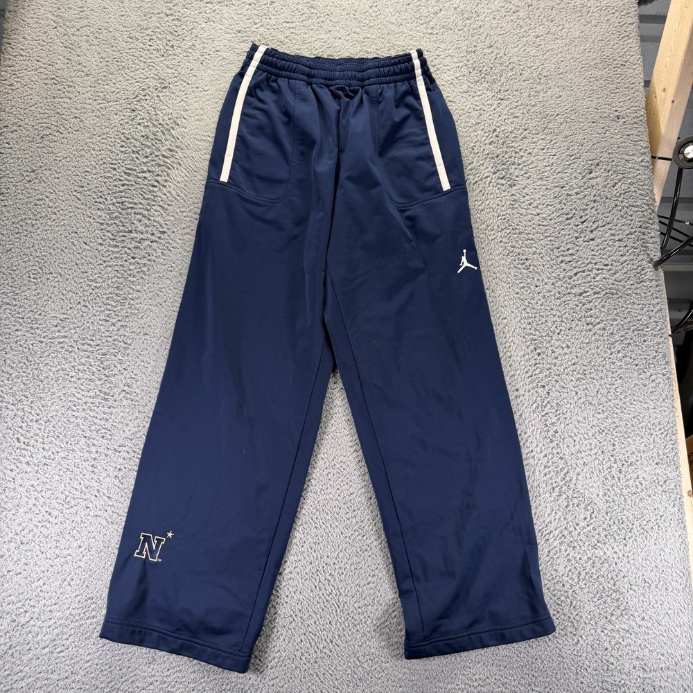Vintage Air Jordan Navy Midshipmen Sweatpants Pant Men M Blue Polyester Straight